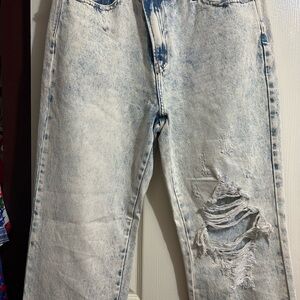 Distressed Acid Wash Jeans